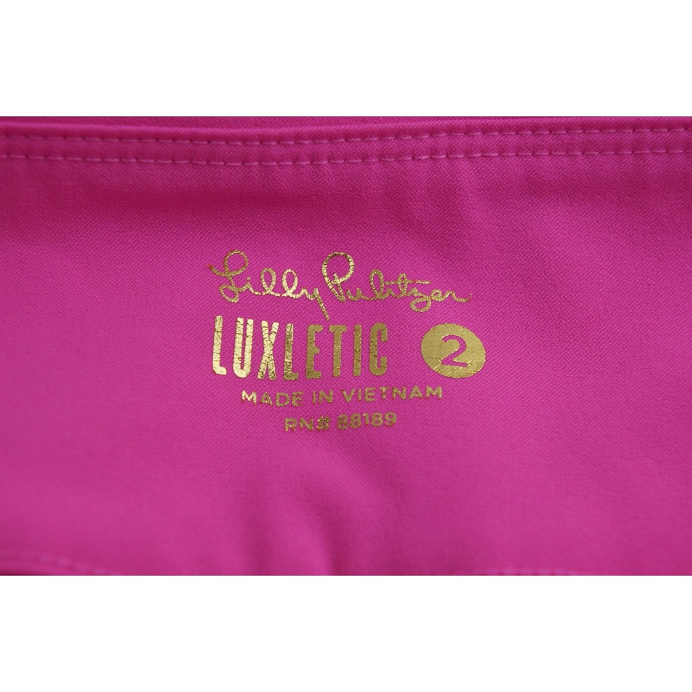 Lilly Pulitzer Luxletic Pants Size 2 Pink Activewear Stretch Fair Stain - Picture 5 of 6
